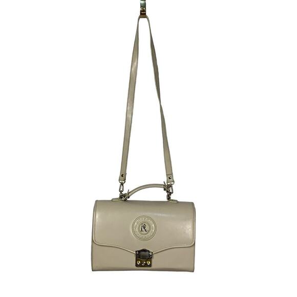 Rosenio Splendid Beige Structured Doctors Handbag Bag w Shoulder Strap - Picture 1 of 16